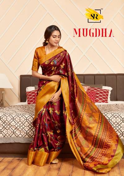 Mugdha By SR Fancy Printed Saree With Jacquard Border Collection
